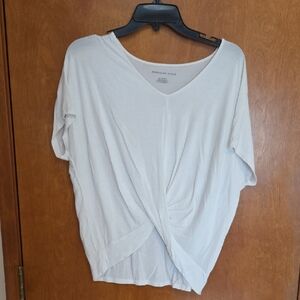 American Eagle Outfitters Soft White Twist Tee